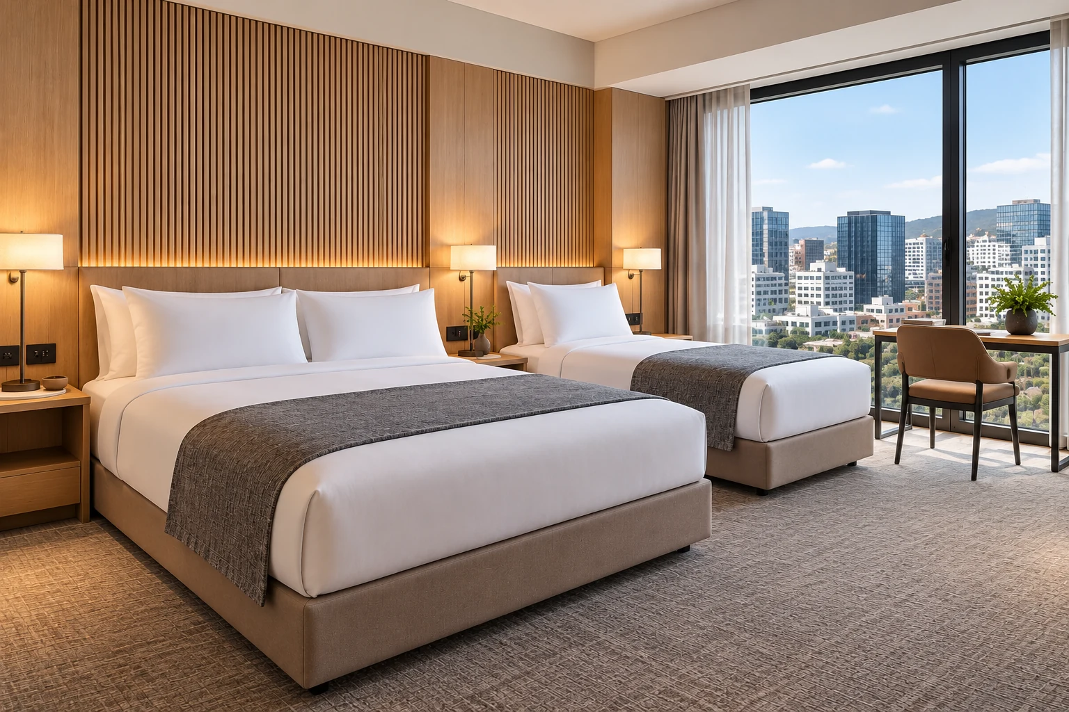 Triple Studio, one queen bed and one single bed.
